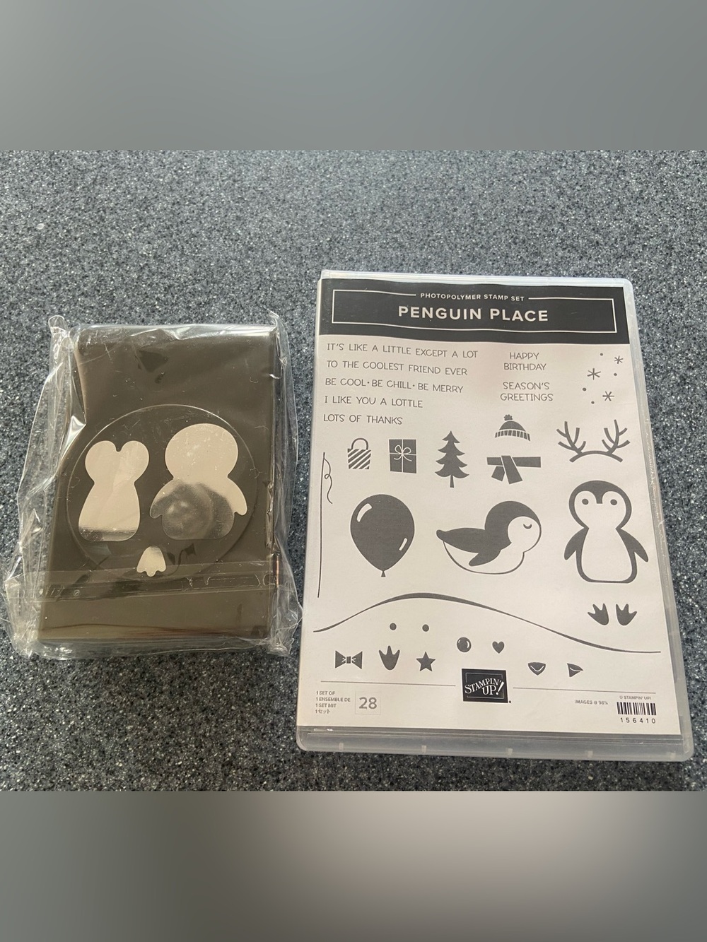 Stampin up Penguin Place stamp set with coordinating penguin punch - new!!